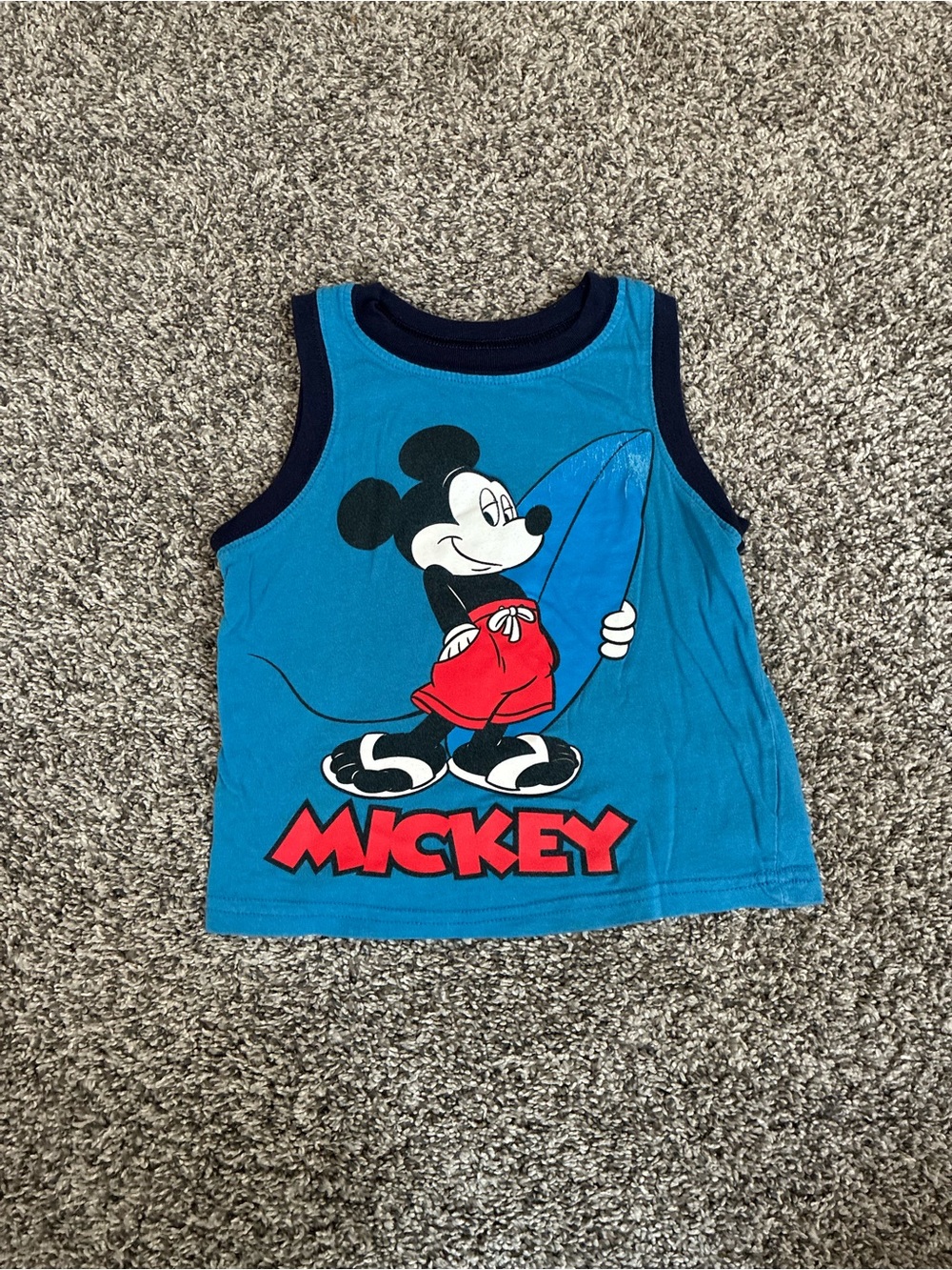 Disney Mickey Mouse Surfboard Blue Tank Top, Size 3T